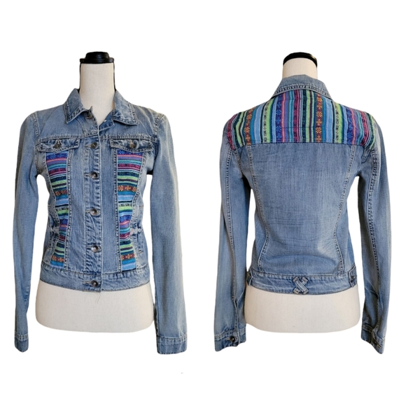 Rue21 Jackets & Blazers - Colorful Patchwork Denim Jacket
